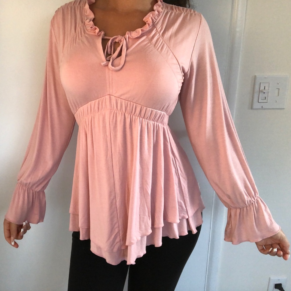 Pink Ruffled Blouse - Picture 2 of 4
